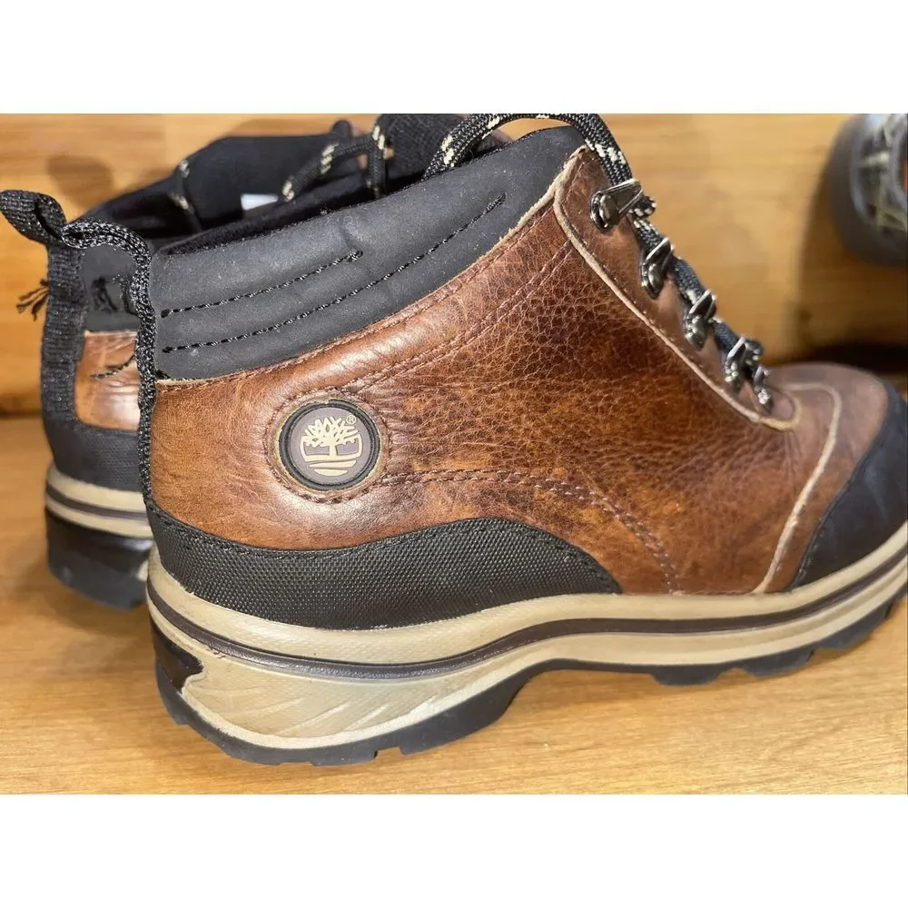 Timberland Boots Boy 2 Brown Leather Camping‎ Hiking School Outdoors Rugged
